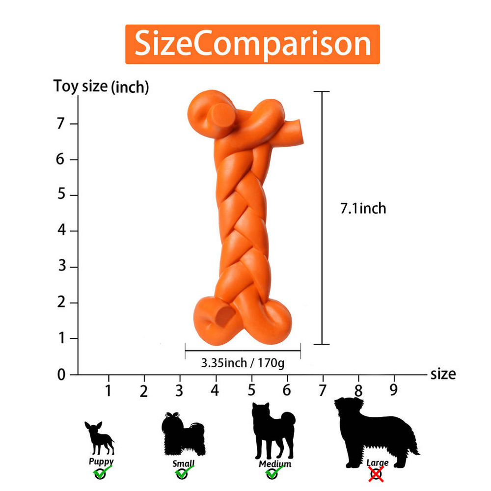 Rubber Real Beef Bacon Flavor Bone Wishbone Shape Dog Chew Toy 2