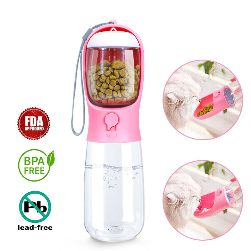 Dog Water Bottle with Food Storage Box Silicone Bowls 2