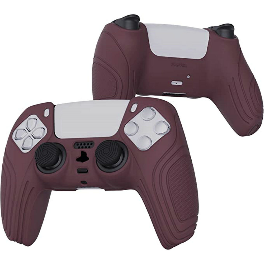 Ergonomic Soft Rubber Protective Case For Playstation 5 Ps5 Controller With Black Thumb Stick Caps 3