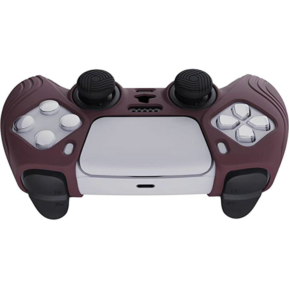 Ergonomic Soft Rubber Protective Case For Playstation 5 Ps5 Controller With Black Thumb Stick Caps 2