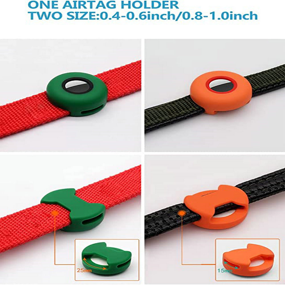 Airtag Dog Collar Holder 2 Pack Silicone Protective Air Tag Cat Collar Cover 6