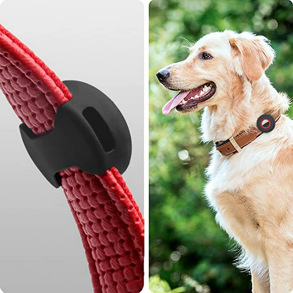 Airtag Dog Collar Holder 2 Pack Silicone Protective Air Tag Cat Collar Cover 3