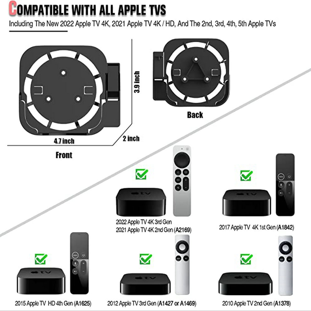 Apple TV Mount Compatible with All Apple TVs 5