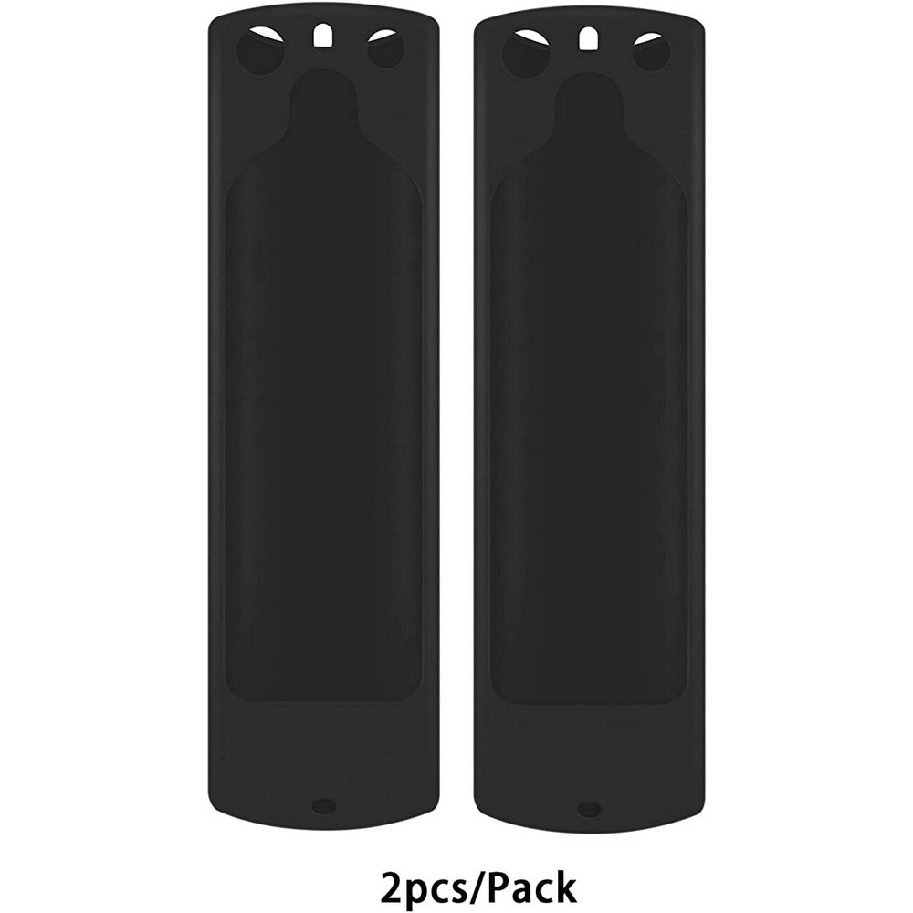 Silicone Protective Case fit for 2nd 3rd-Gen Alexa Voice Remote Black 2pcs 3