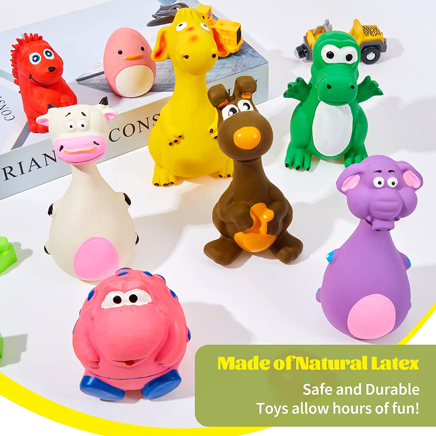 8 Pcs Squeaky Dog Toys Latex Rubber Dog Squeaky Toys Puppy 3