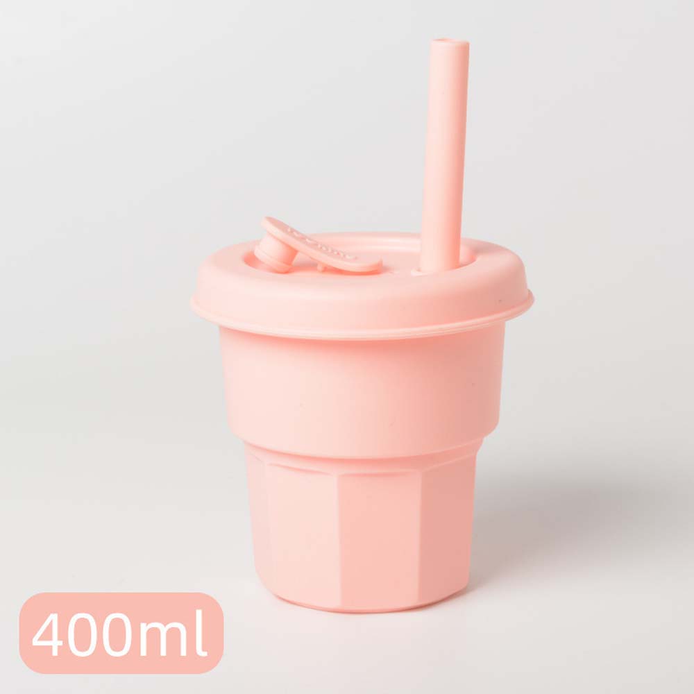  silicone straw cup Infant learning cup baby leak-proof silicone water cup 5
