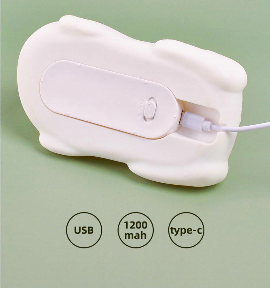 Lying flat rabbit night light couple gift silicone pat lamp 6