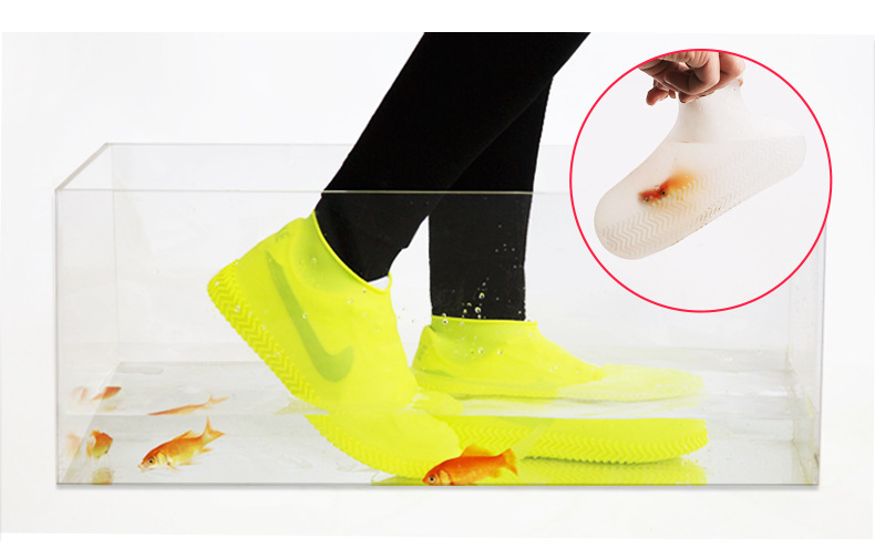 silicone shoe covers waterproof and rainproof shoe covers wear-resistant lightweight non-slip thickened silicone rain boots 4