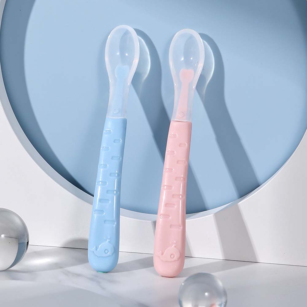 children's silicone spoon baby food supplement spoon baby meal food training rice cereal spoon 7