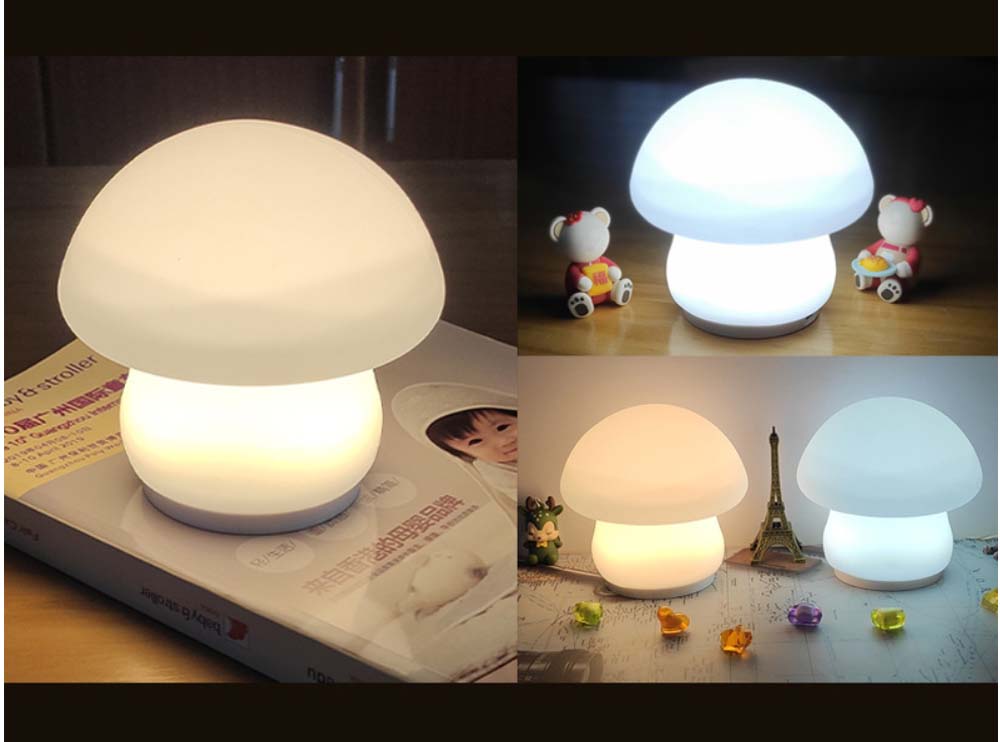 Mushroom silicone night light small table lamp school girl cute pat lamp gift 4
