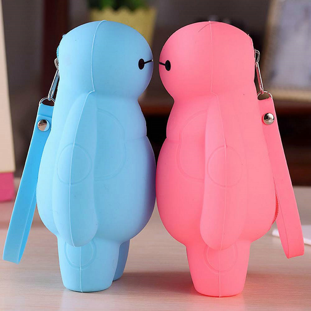 Cute student pencil bag creative big white silicone simple pen case school supplies 3