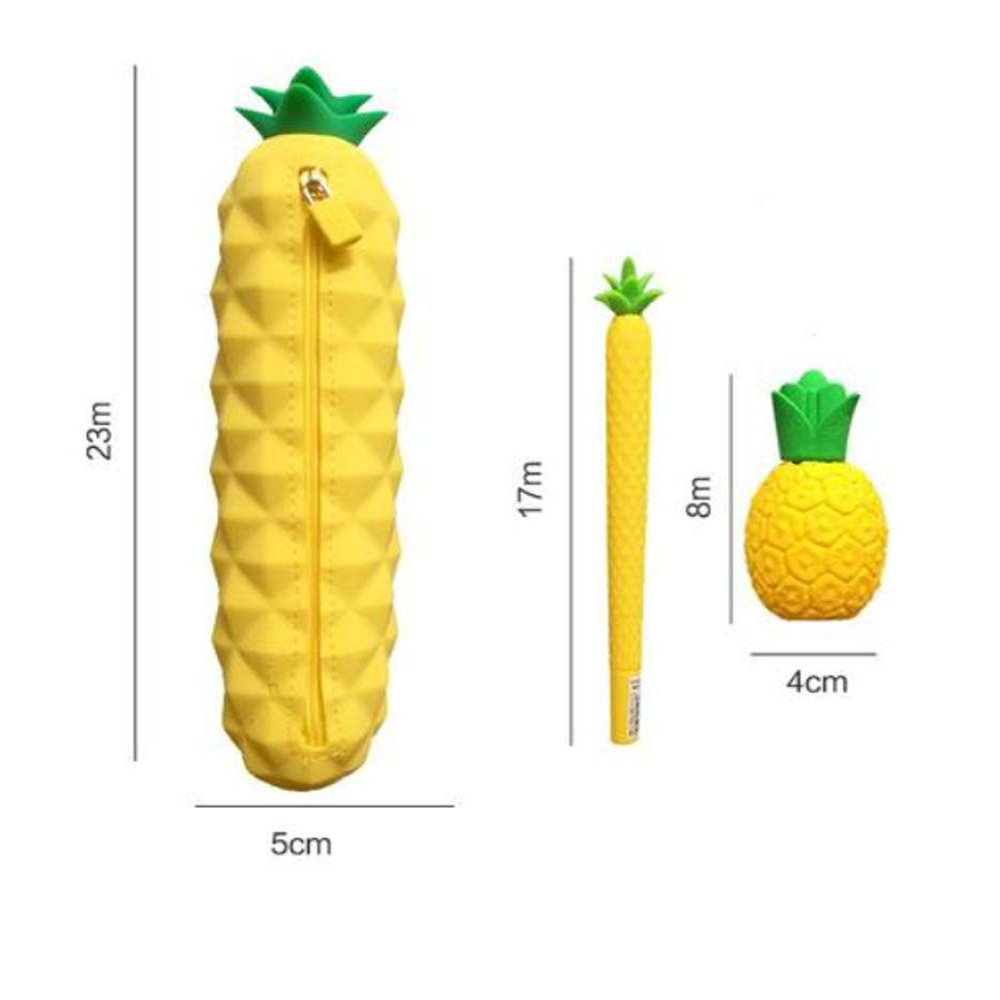creative cartoon carrot soft silicone pen bag student cute portable pencil stationery storage pen case 5