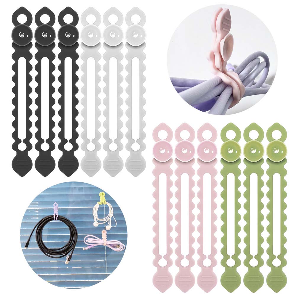 Data cable storage cable manager winder cable tie wire harness cable tie wall-mounted suction cup silicone cable tie 2