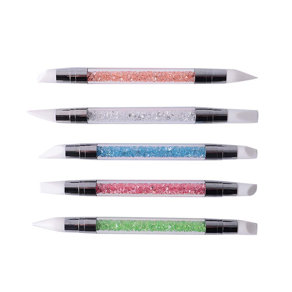 Nail art double head silicone pen set Nail head pen powder embossing stick indentation pen soft ceramic clay tool