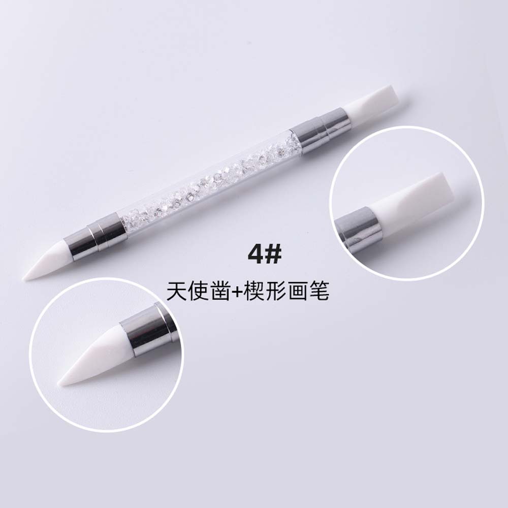 Nail art double head silicone pen set Nail head pen powder embossing stick indentation pen soft ceramic clay tool 5