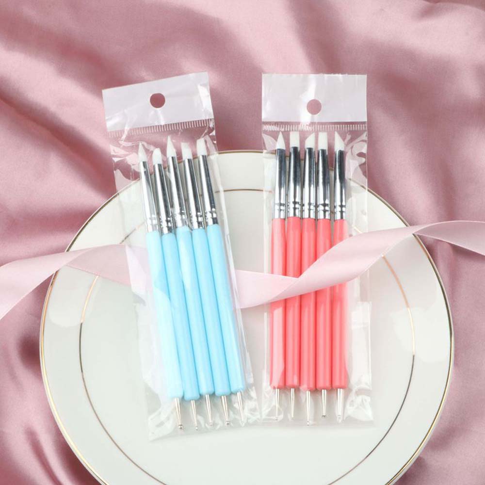 Silicone pen nail engraving embossing pen double end dot dot needle point drill pen set soft clay tool retouching pen 3