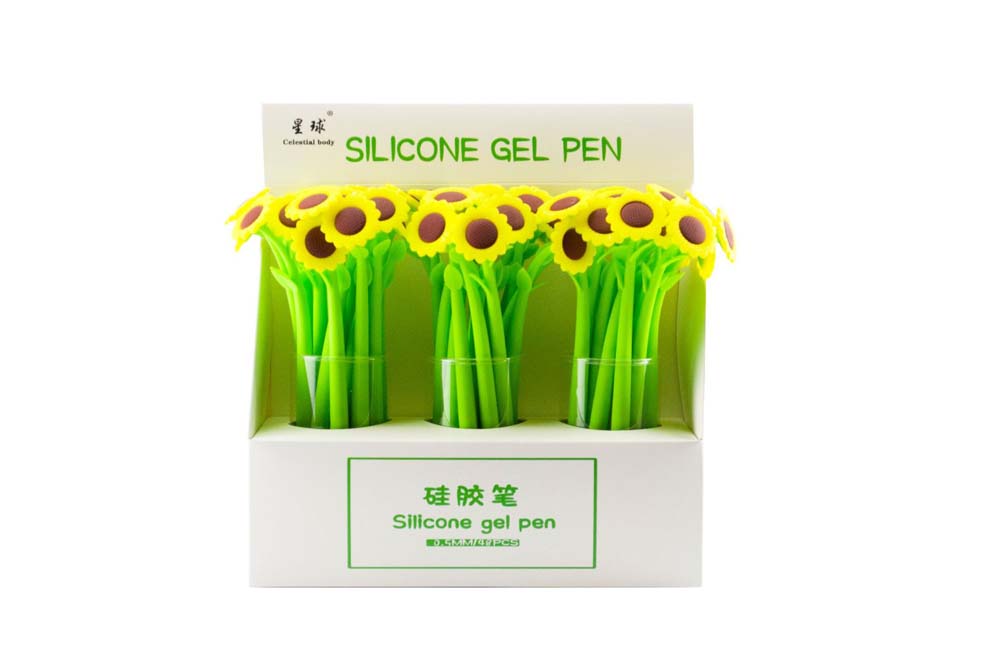 sunflower silicone gel pen creative leaf soft pen flower grass modeling signature pen 2