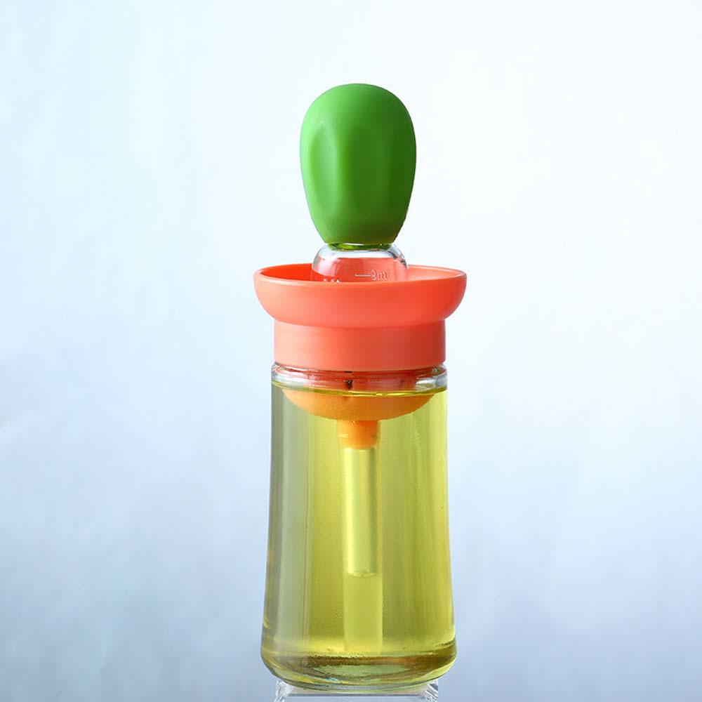 Silicone oil brush with oil bottle integrated scale control oil pot household kitchen cooking oil brush barbecue brush oil brush