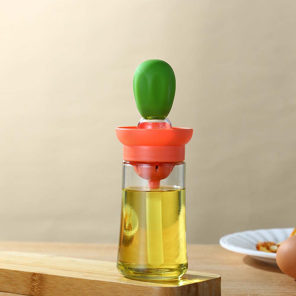 Silicone oil brush with oil bottle integrated scale control oil pot household kitchen cooking oil brush barbecue brush oil brush 3