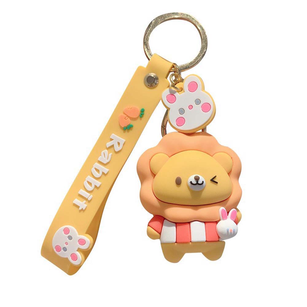Duckling cartoon doll couple soft rubber pendant key chain key chain silicone hanging ornament