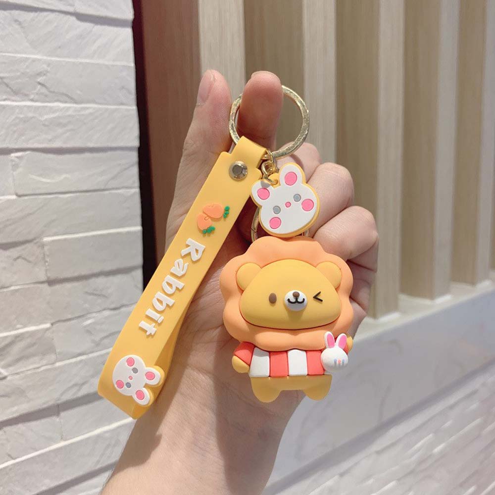 Duckling cartoon doll couple soft rubber pendant key chain key chain silicone hanging ornament 4