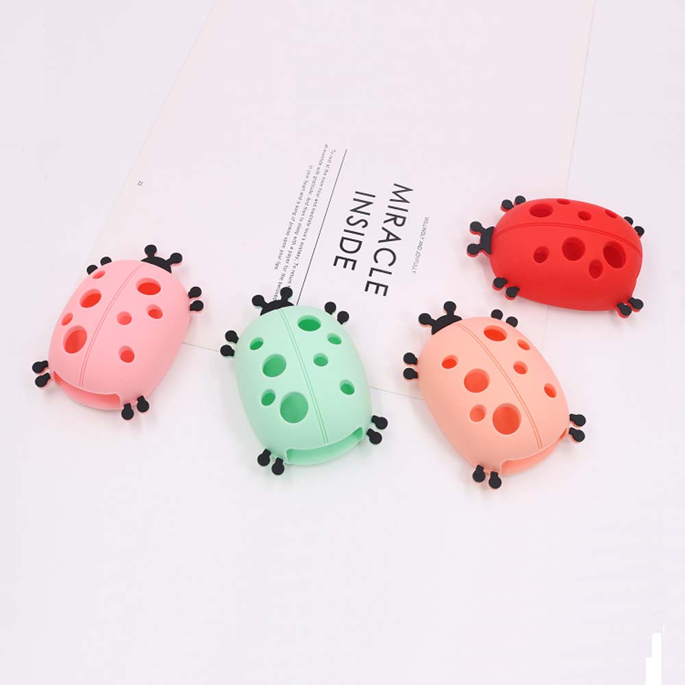 Silicone makeup brush cleaning box ladybug washing box makeup brush storage drying rack eye shadow color change dry cleaning cleaning box 5