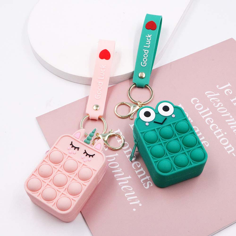 New Pioneer Coin Purse Key Pendant Cartoon Bag Pendant Fingertip Bubble Music Unzipped Keychain 5