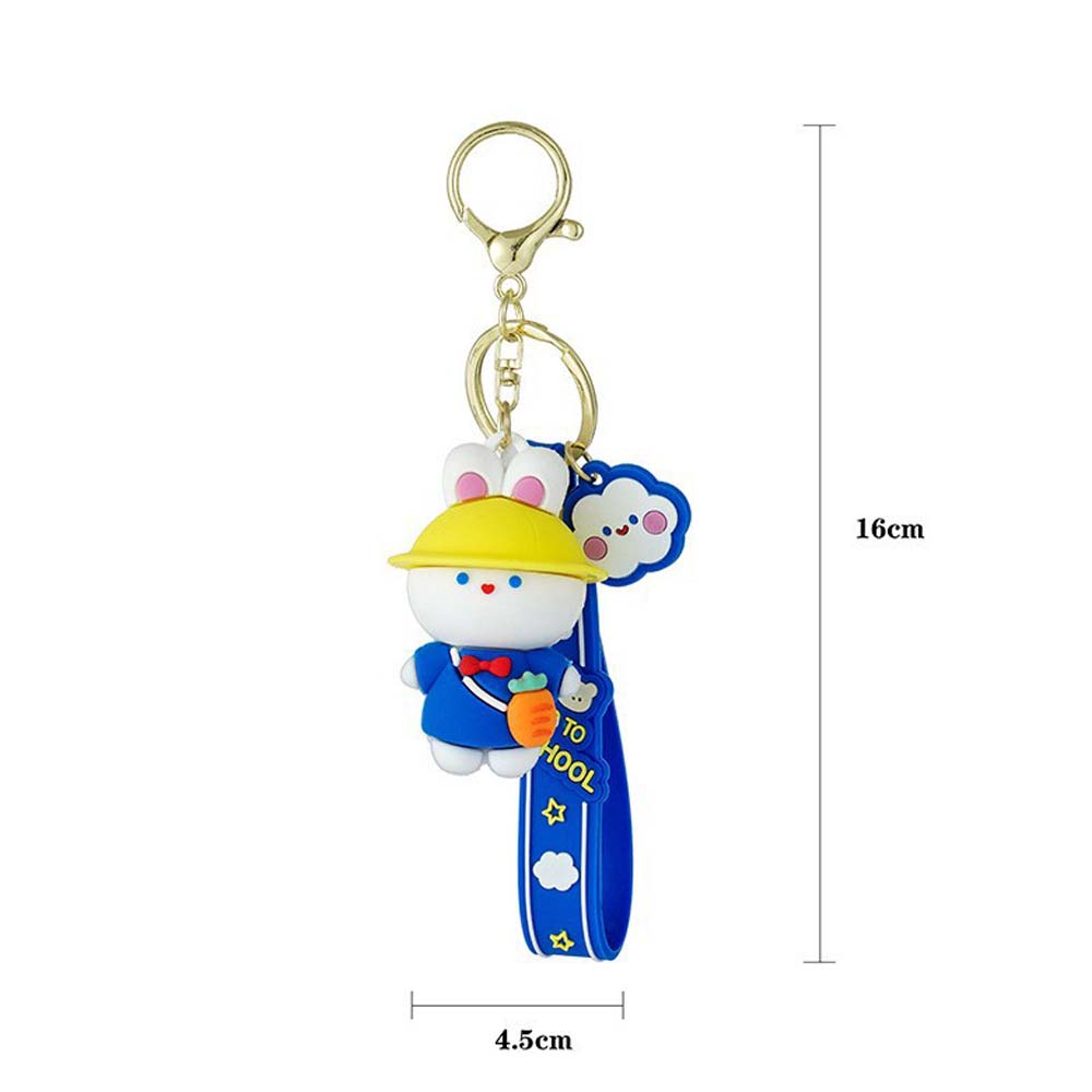 Cute bunny doll key chain school bag pendant key ring couple bag hanging trinket car key fob