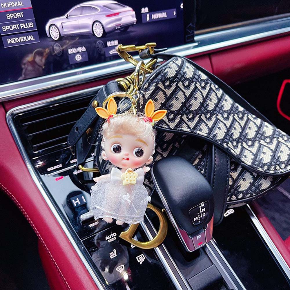 Hairpin doll keychain creative skeletal adjustable Barbie car key chain bag pendant gift girl 2