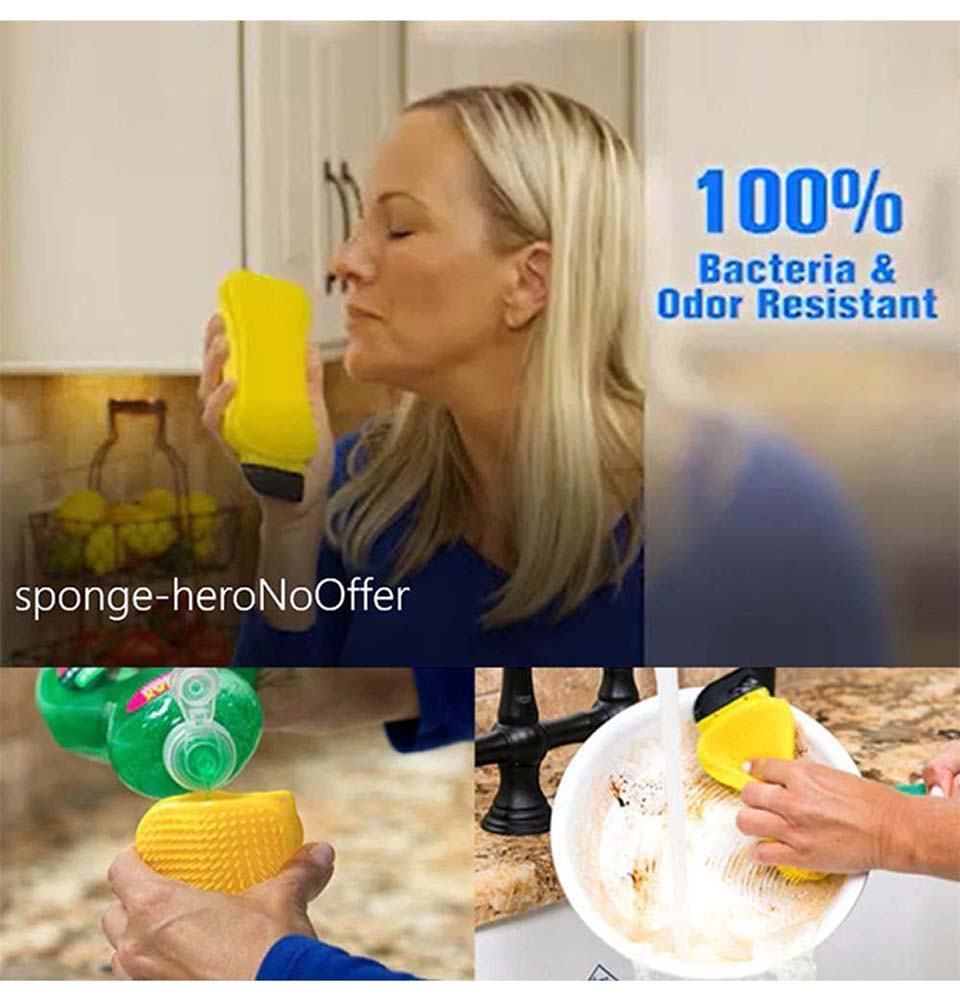 3-in-1 multifunctional brush Silicone dishwashing brush Multifunctional creative kitchen silicone dishwashing brush cleaning brush 5