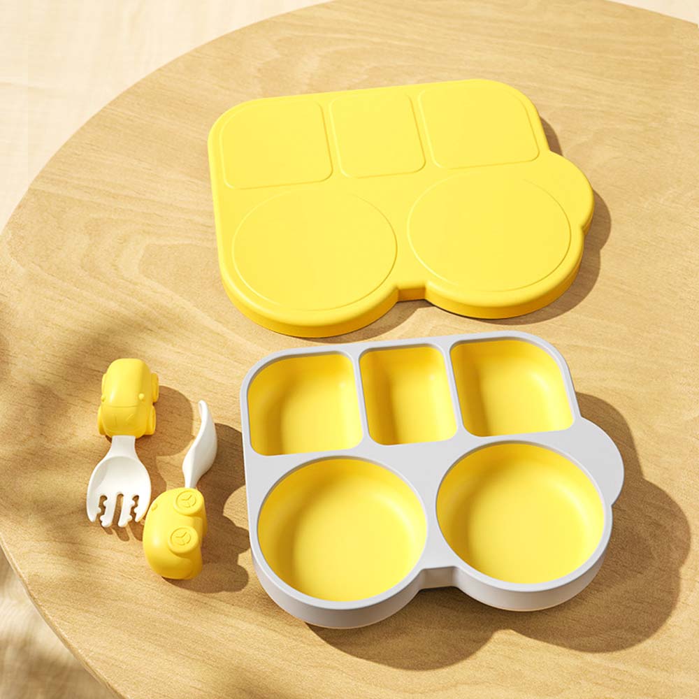 Food Grade Silicone Baby Plate Easy To Clean Divided Plate Strong Adsorption Small Plate For Baby Liquid Silicone Rubber 3