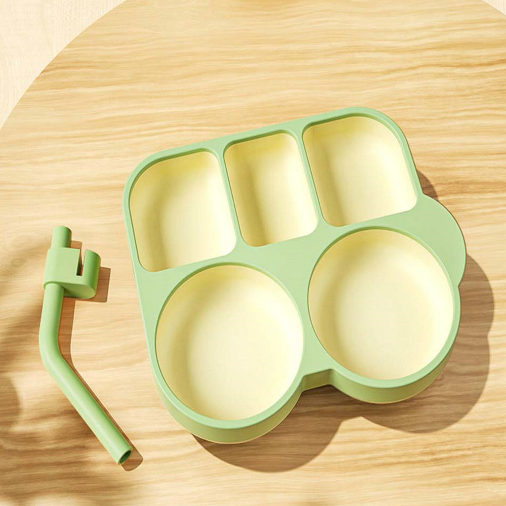 Food Grade Silicone Baby Plate Easy To Clean Divided Plate Strong Adsorption Small Plate For Baby Liquid Silicone Rubber 4