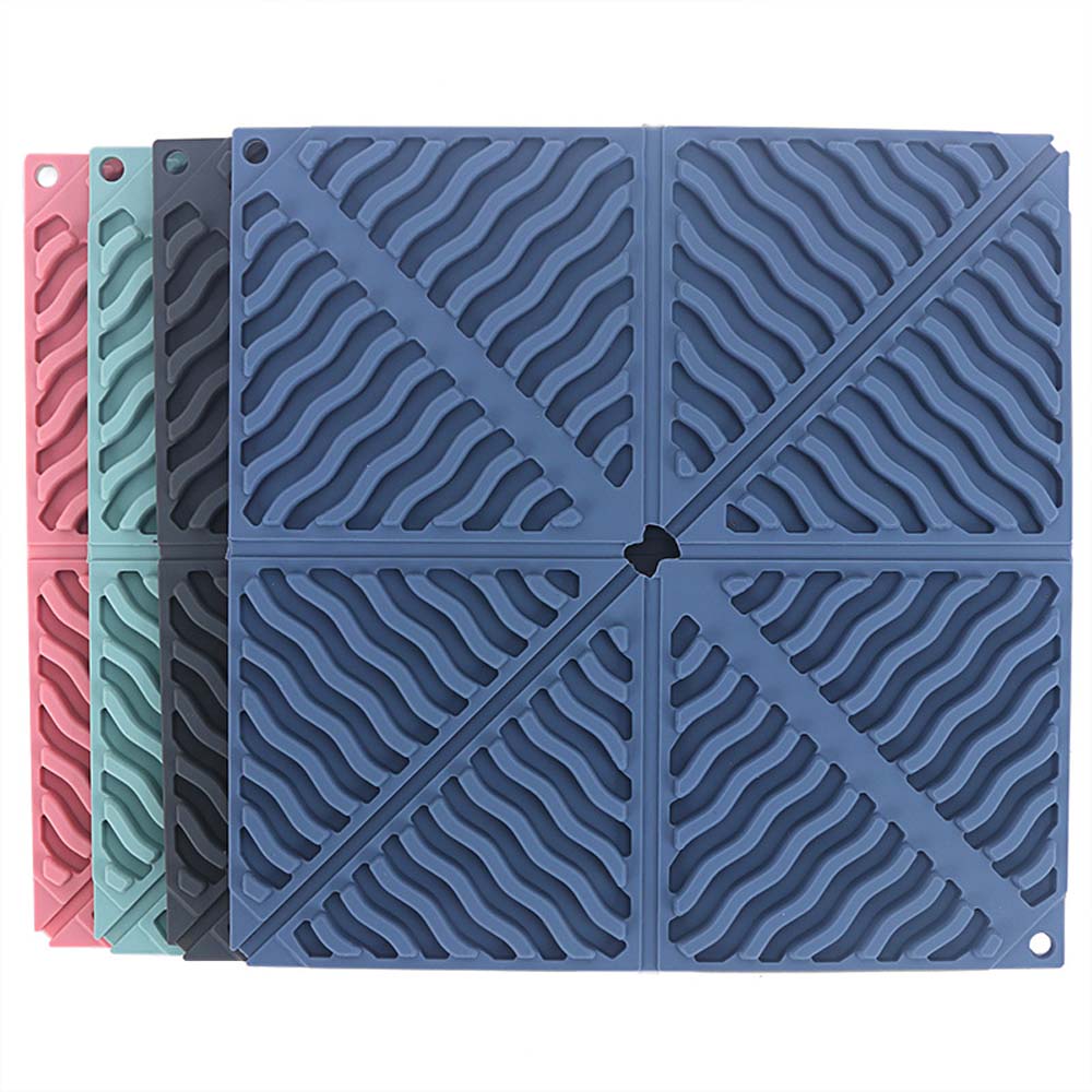 Silicone folding insulated placemat  kitchen supplies bowl pan coaster waterproof non-slip soft table mat 