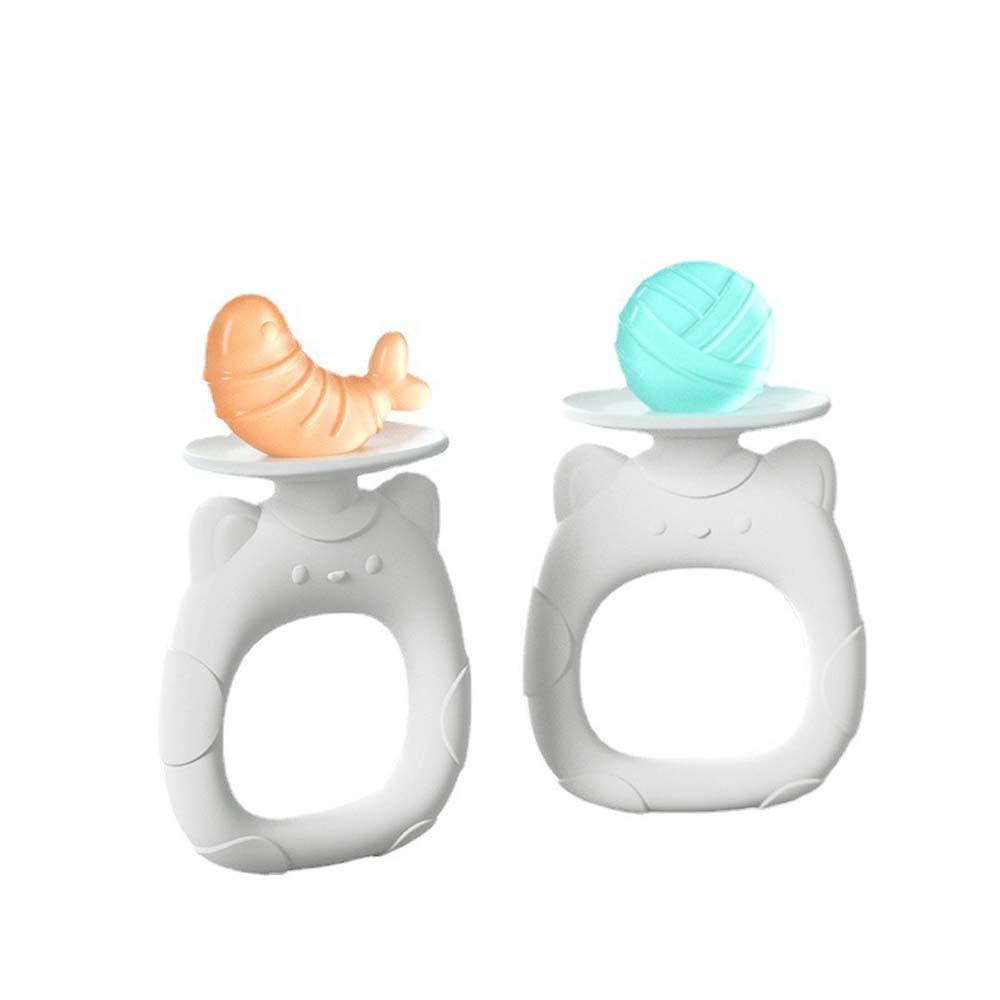 Teether Baby Teething Stick Food Grade Silicone Anti-Eating Hand Artifact Baby Biting Rubber Toy 2