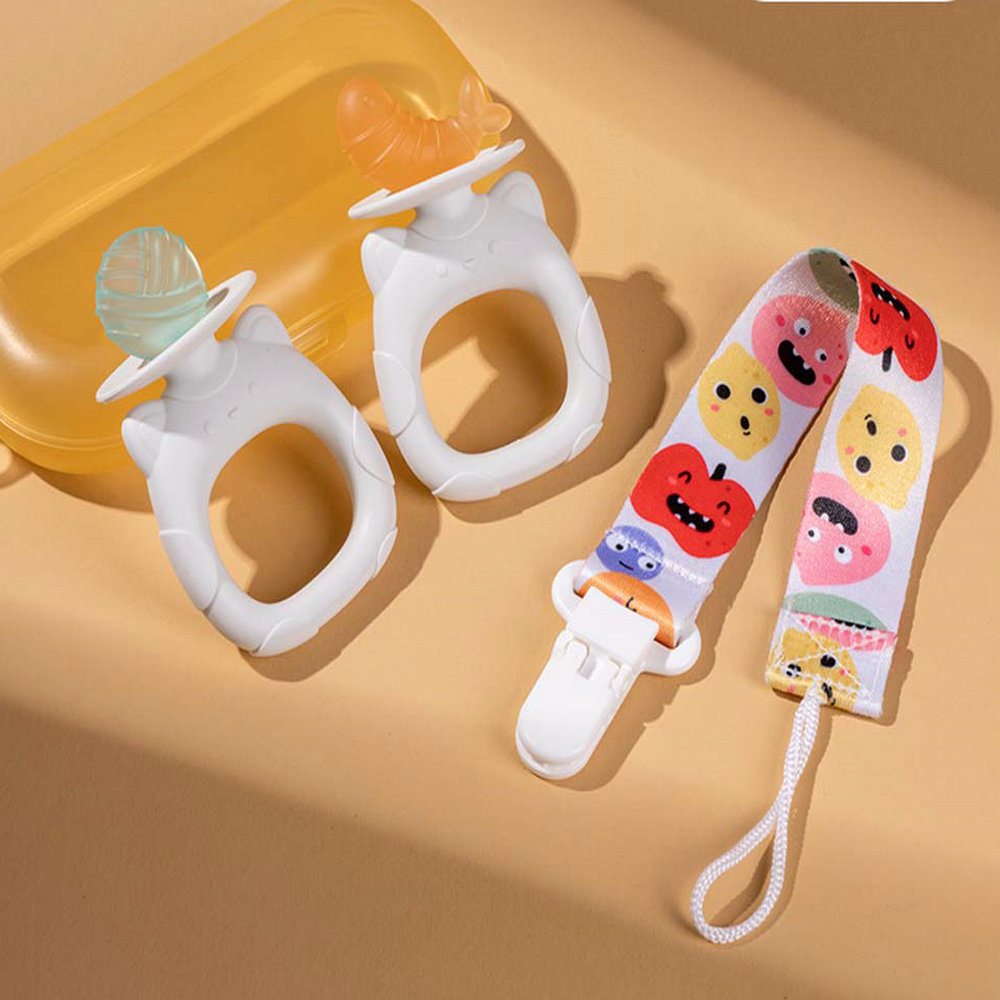 Teether Baby Teething Stick Food Grade Silicone Anti-Eating Hand Artifact Baby Biting Rubber Toy 6