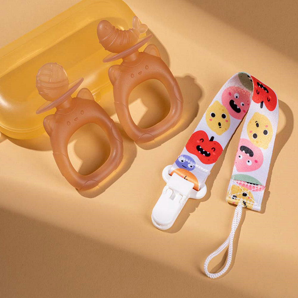 Teether Baby Teething Stick Food Grade Silicone Anti-Eating Hand Artifact Baby Biting Rubber Toy 7