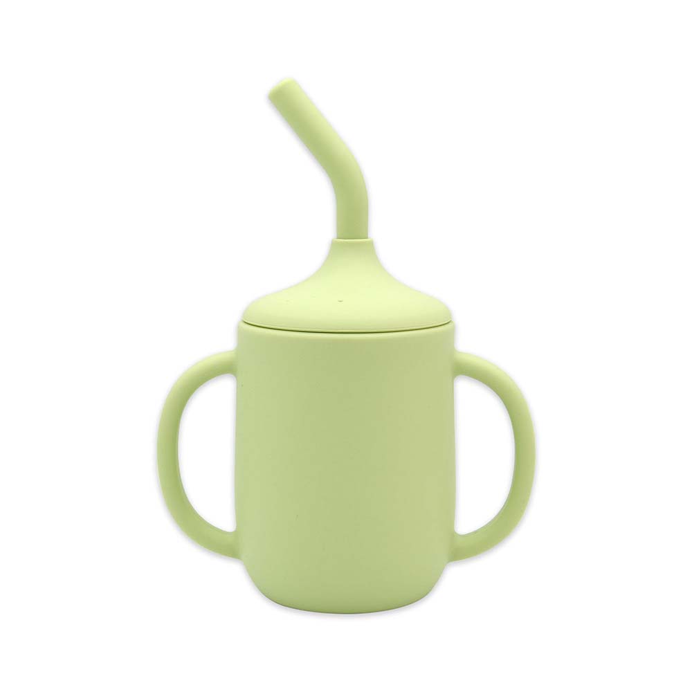 Food grade silicone straw cup high temperature anti-fall water cup infant amphora training drinking cup 2