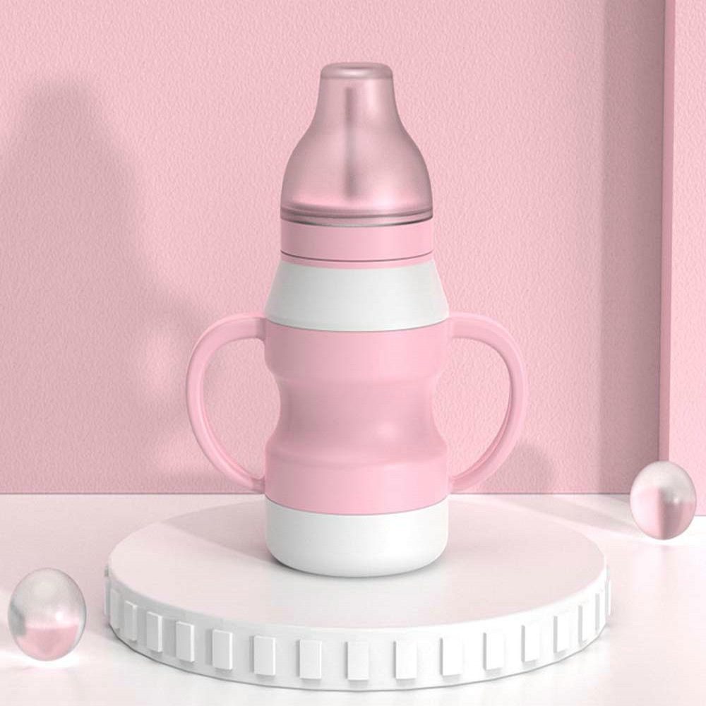 Creative baby learning cup home training children's drinking straw cup baby drinking water dual-purpose learning cup 2