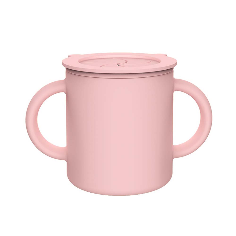 Silicone straw cup with straw child drop proof portable learning cup snack cup Baby silicone cup with lid 7