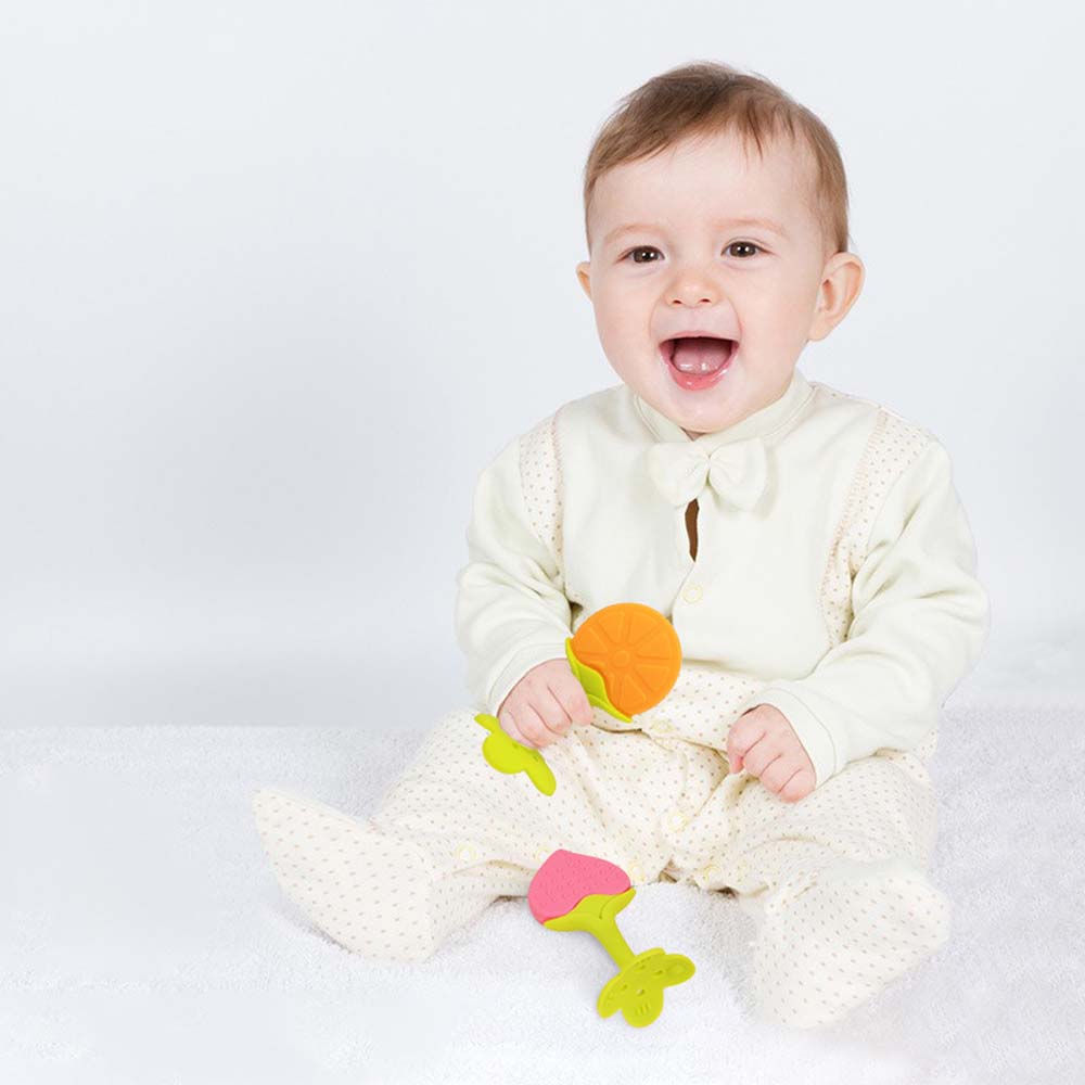Baby silicone bite baby teething stick three-dimensional fruit tooth gel newborn teething device soothing bite Glue toys 8