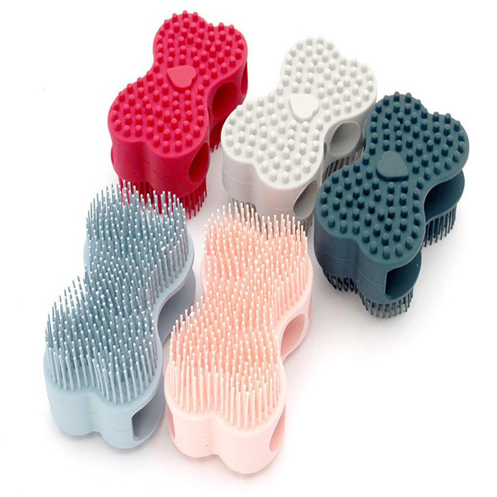 New silicone bath brush silicone massage shower brush Long hair silicone shampoo brush