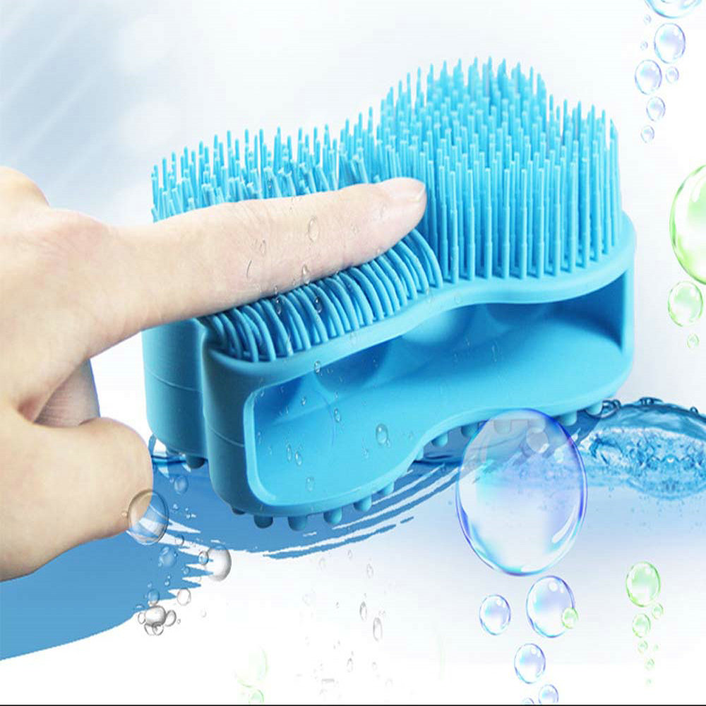 New silicone bath brush silicone massage shower brush Long hair silicone shampoo brush 2