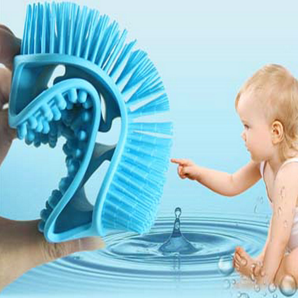 New silicone bath brush silicone massage shower brush Long hair silicone shampoo brush 4