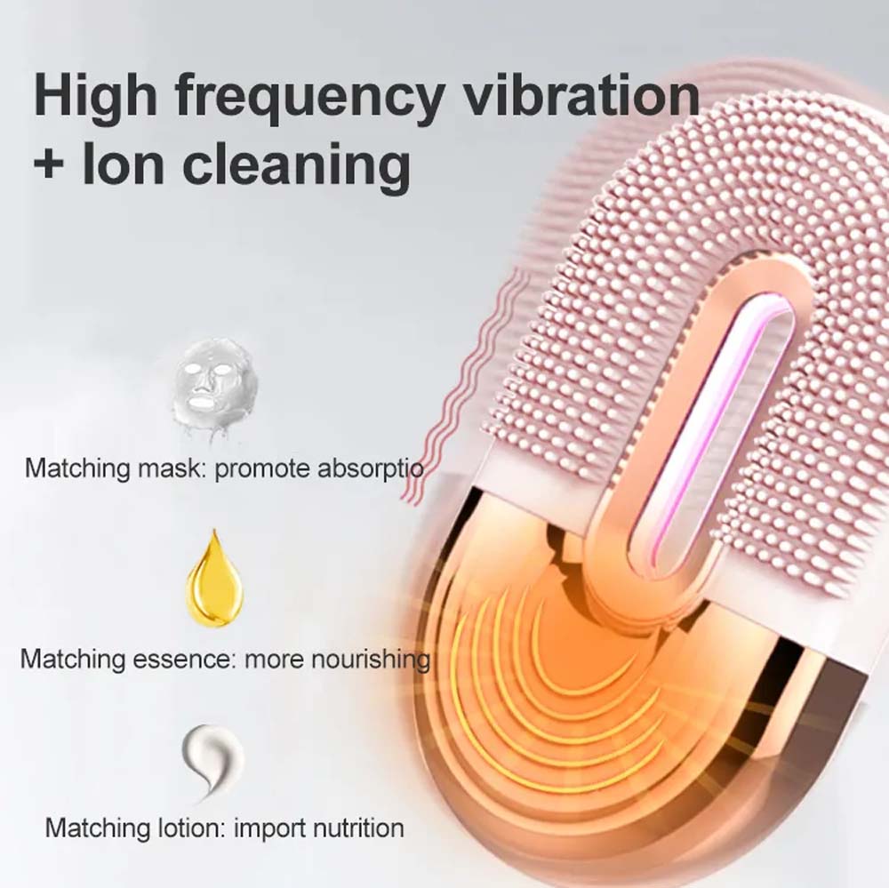Waterproof Facial Cleaning Exfoliator Cosmetics Equipment Home Use Silicone Electric Face Cleaner Brush Beauty Device 5