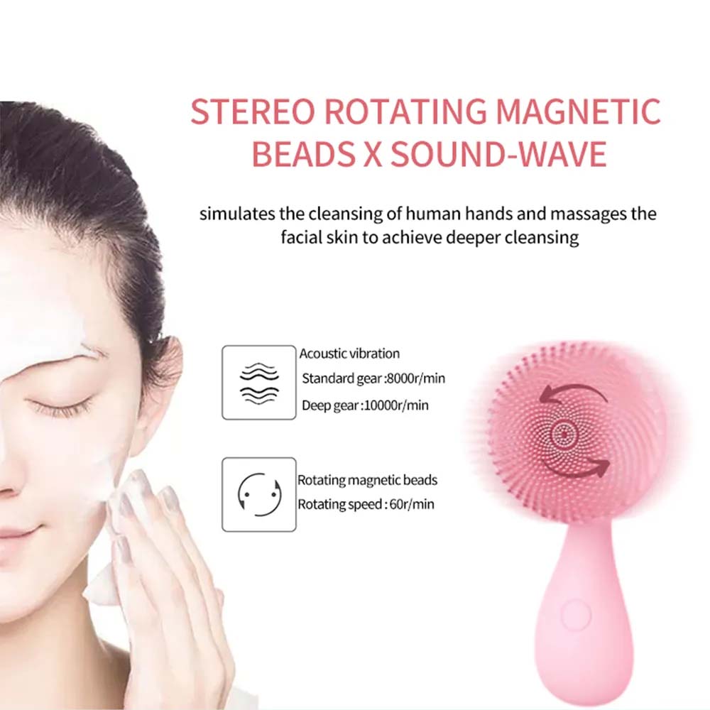 home use ipx7 waterproof sonic usb charger facial cleansing skin brush silicone ultrasonic face cleaner 2