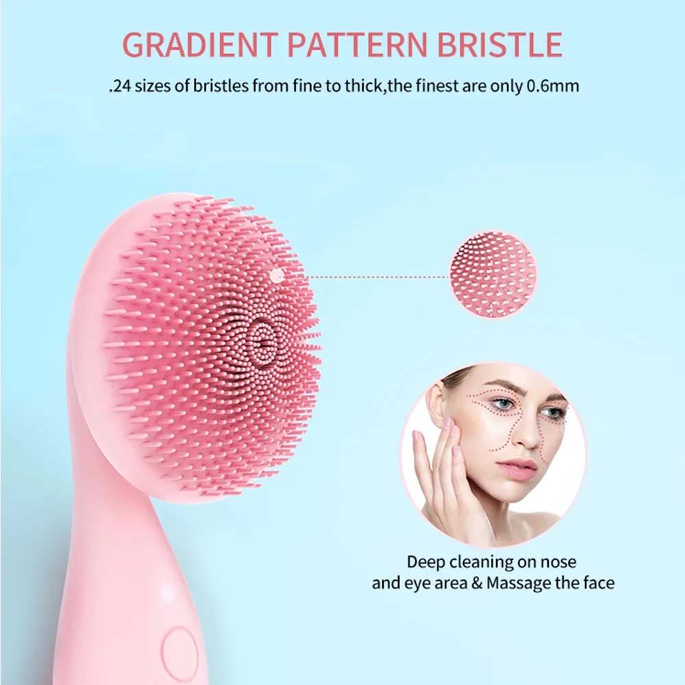 home use ipx7 waterproof sonic usb charger facial cleansing skin brush silicone ultrasonic face cleaner 5