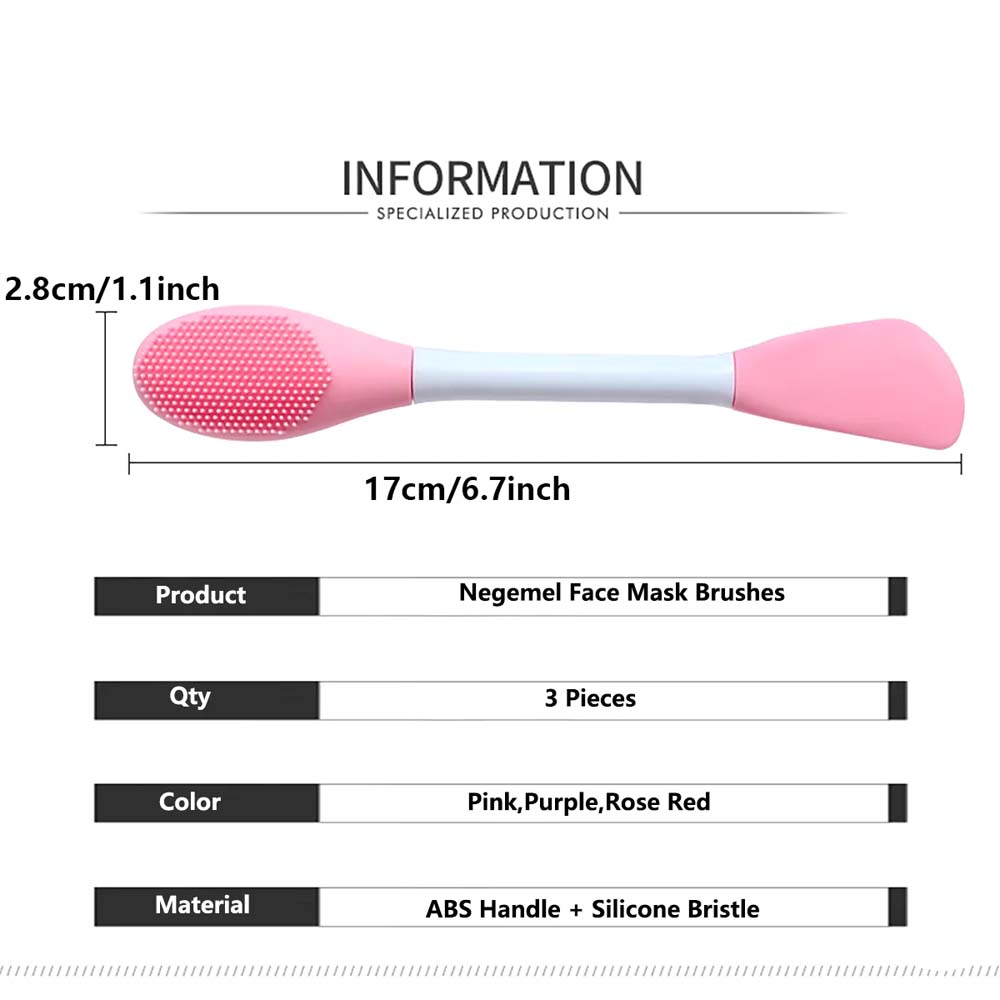 Cosmetic Beauty Tool Double-Ended Silicone Face Mud Mask Brush Applicator for Cream Lotion Moisturizer 2