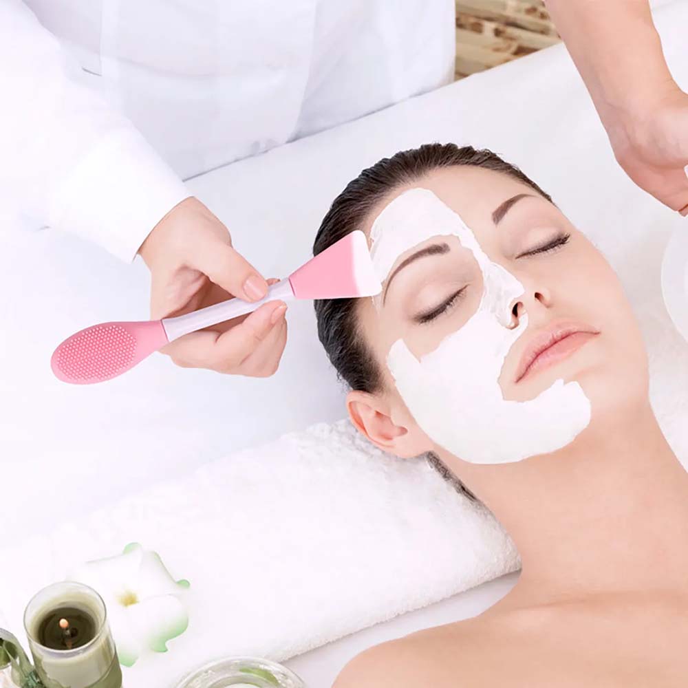Cosmetic Beauty Tool Double-Ended Silicone Face Mud Mask Brush Applicator for Cream Lotion Moisturizer 5