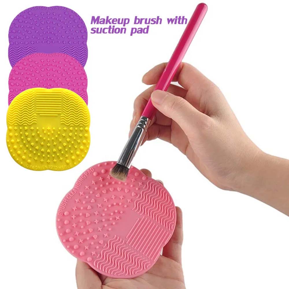 Scrubber Board Cosmetic Brush Cleaner Hand-Tool Mini Washing Pad Silicone Makeup Brush Cleaner Mat Pad 2
