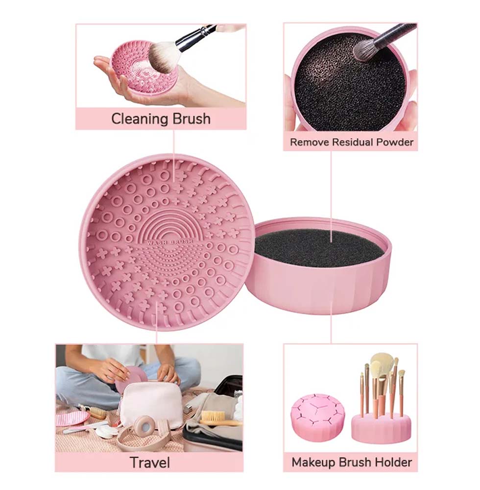 Beauty Cleaning Tools Silicone Makeup Brush Cleaning Bowl Cosmetic Brush Cleaner Pad